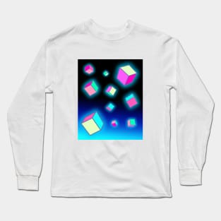 Futuristic glowing cubes Long Sleeve T-Shirt